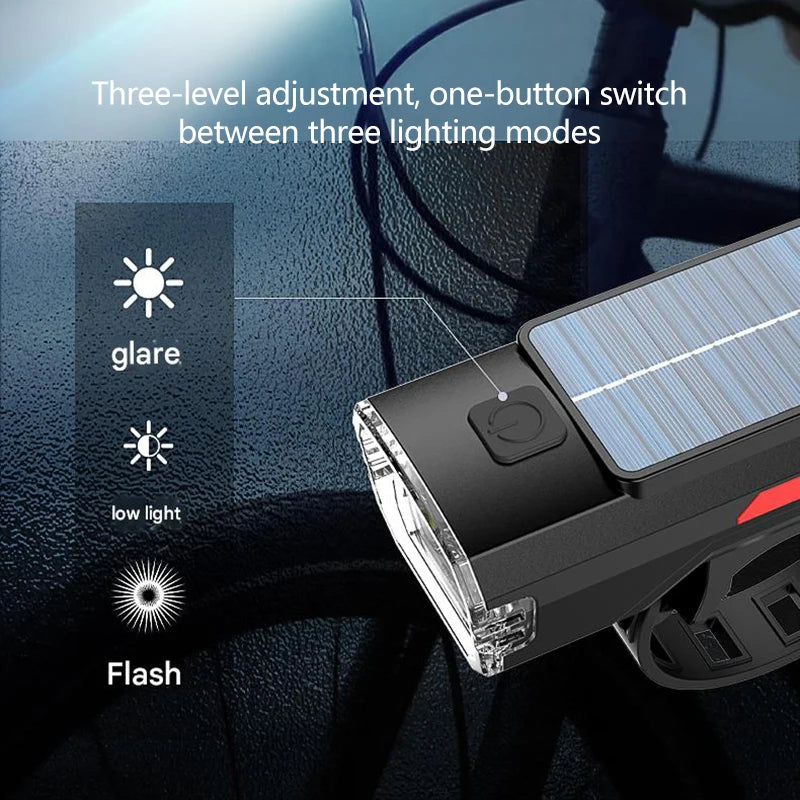 Solarbetriebene Fahrrad-Frontlampe mit 3 LEDs – clever-campen Ansicht 5