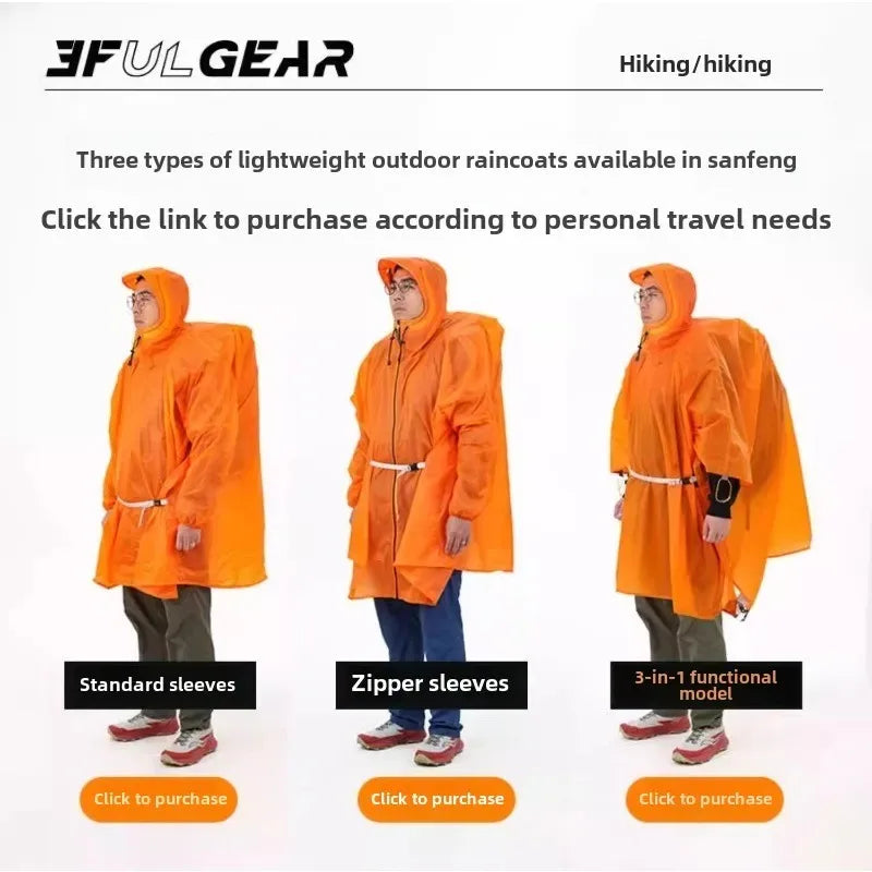 Ultraleichter Regenponcho für Outdoor-Aktivitäten – clever-campen Ansicht 3