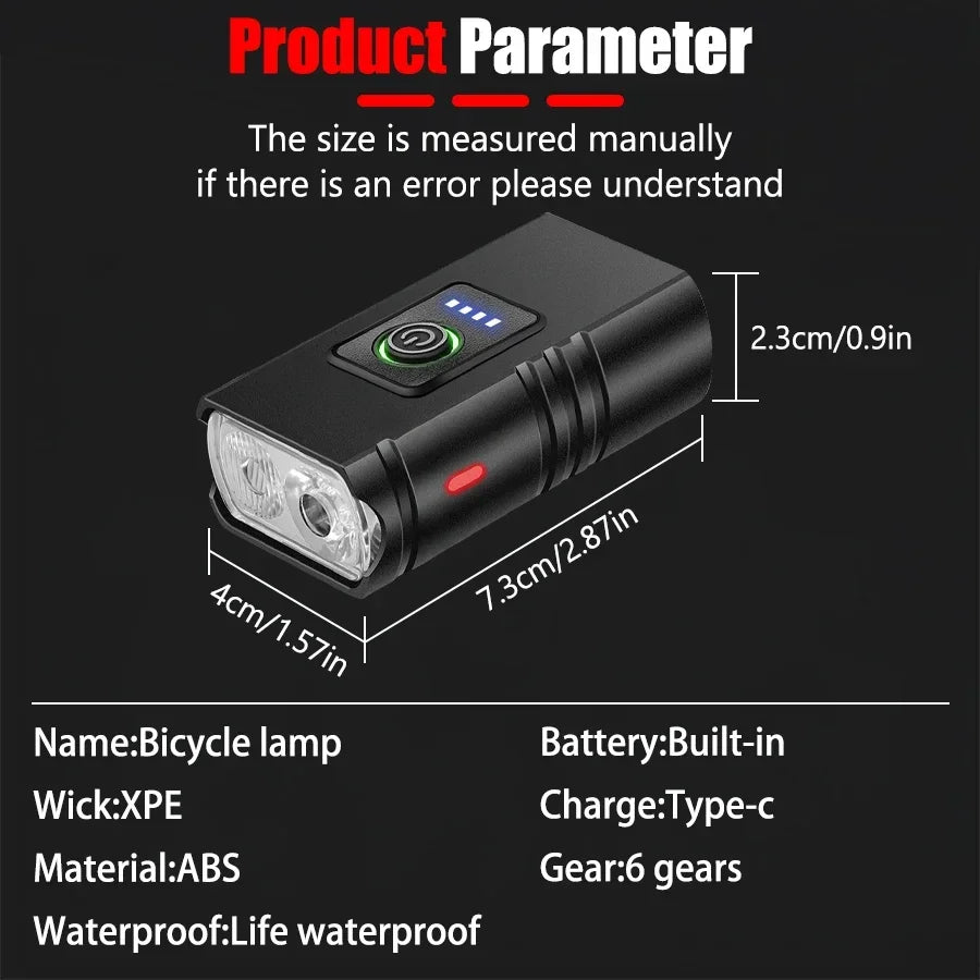USB wiederaufladbare Fahrradlampe mit 2 LED Lichtern – clever-campen Ansicht 6
