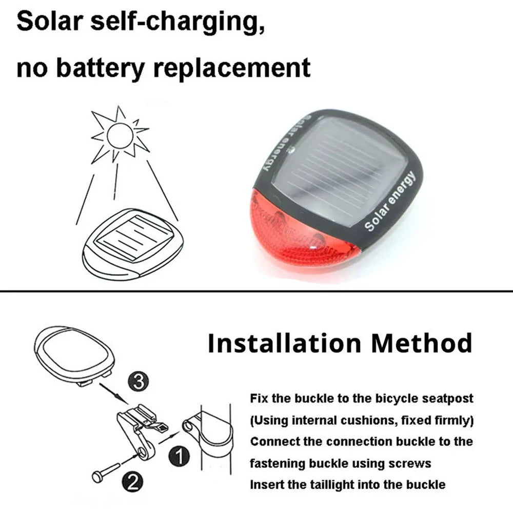 Solarbetriebenes Fahrrad-Rücklicht mit 3 Leuchtmodi – clever-campen Ansicht 3