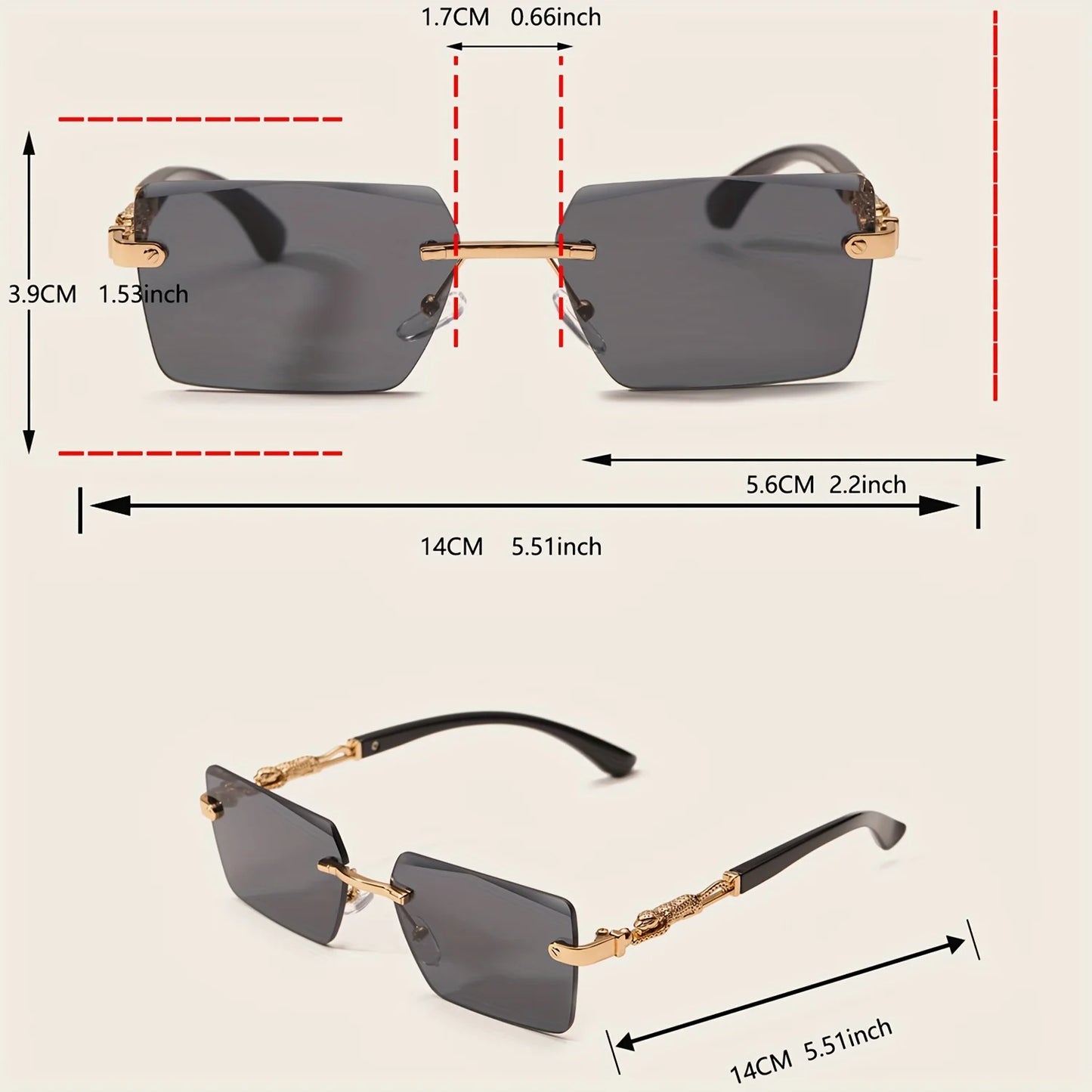 Rimless Sonnenbrillen für Herren und Damen – clever-campen Ansicht 6