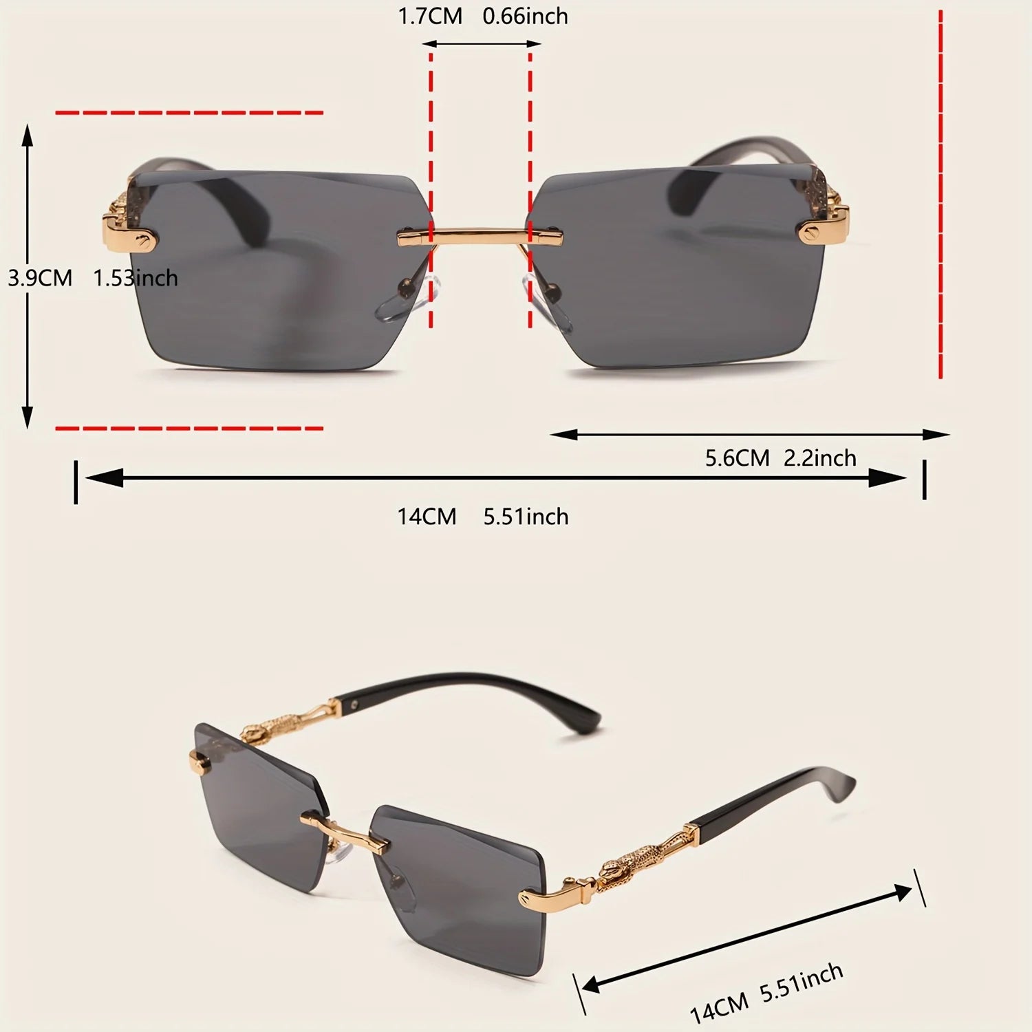 Rimless Sonnenbrillen für Herren und Damen – clever-campen Ansicht 6