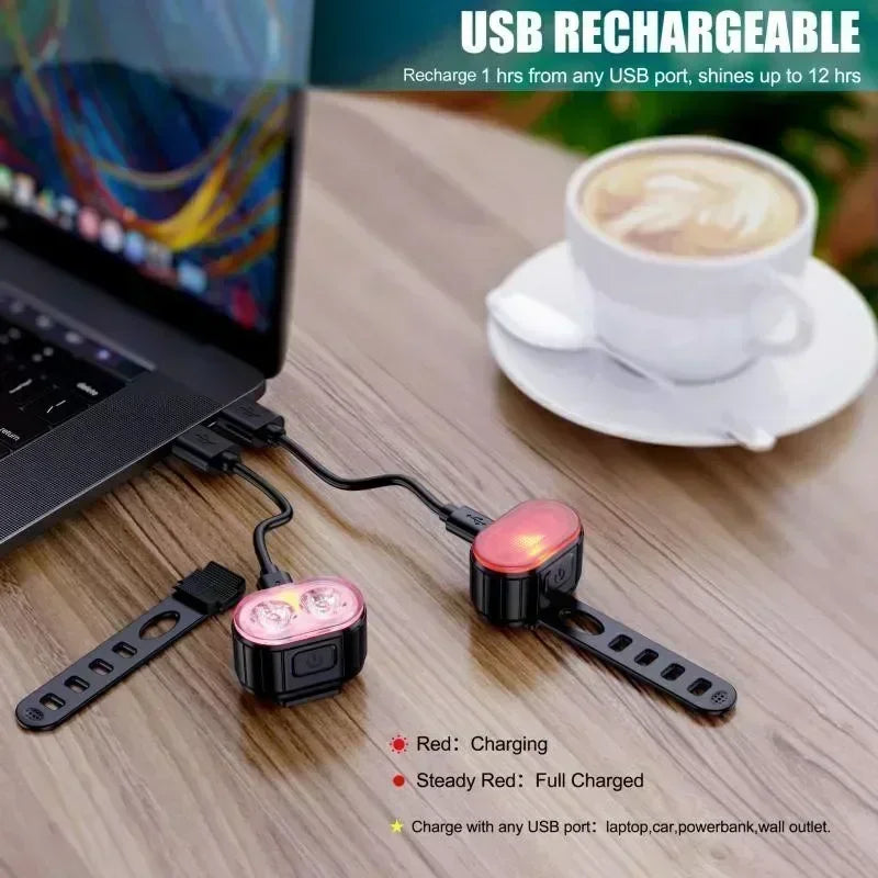 Wasserdichtes Fahrradlicht Set mit USB Aufladung – clever-campen Ansicht 6