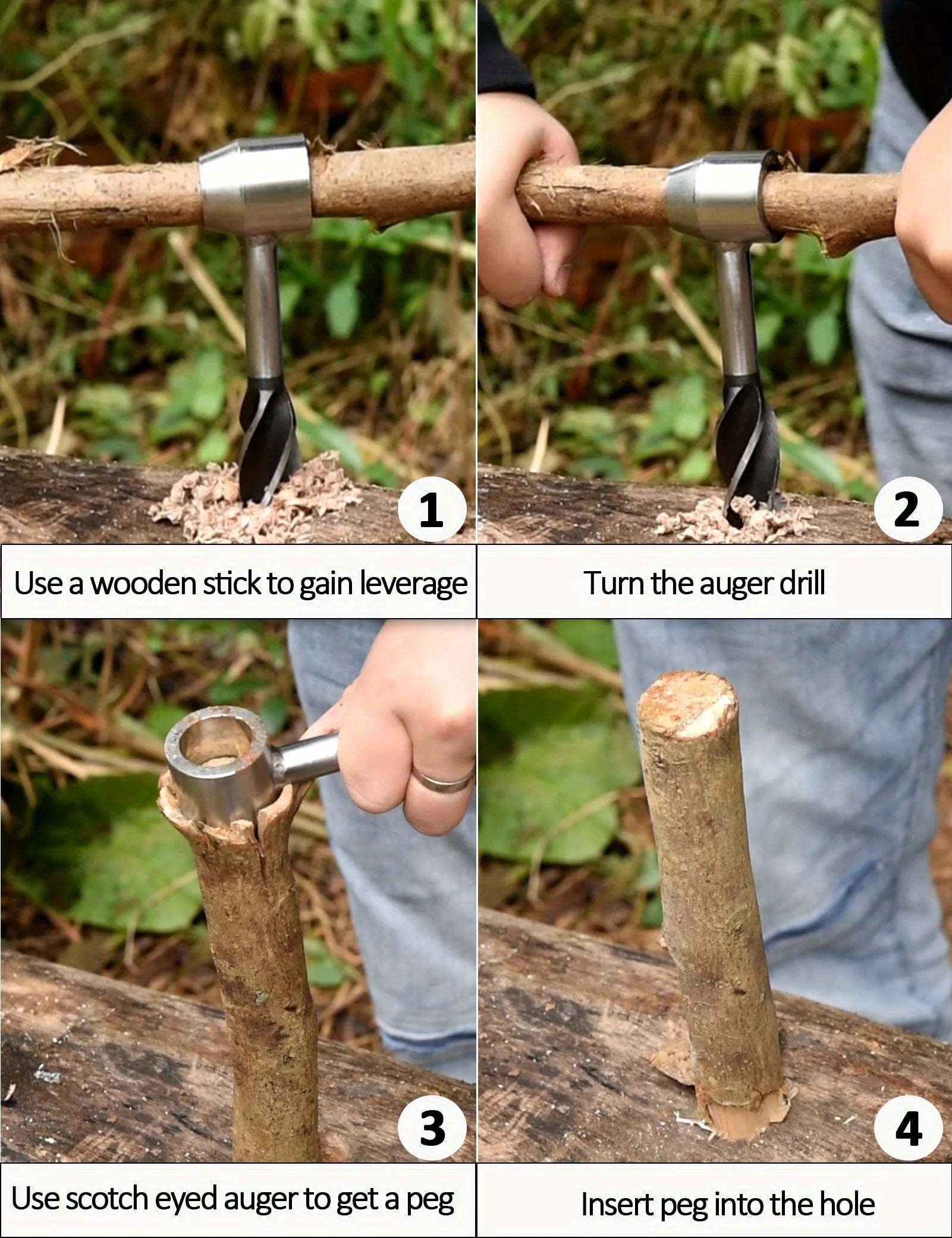 Outdoor Handbohrer mit Tasche – Survival Werkzeug – clever-campen Ansicht 5