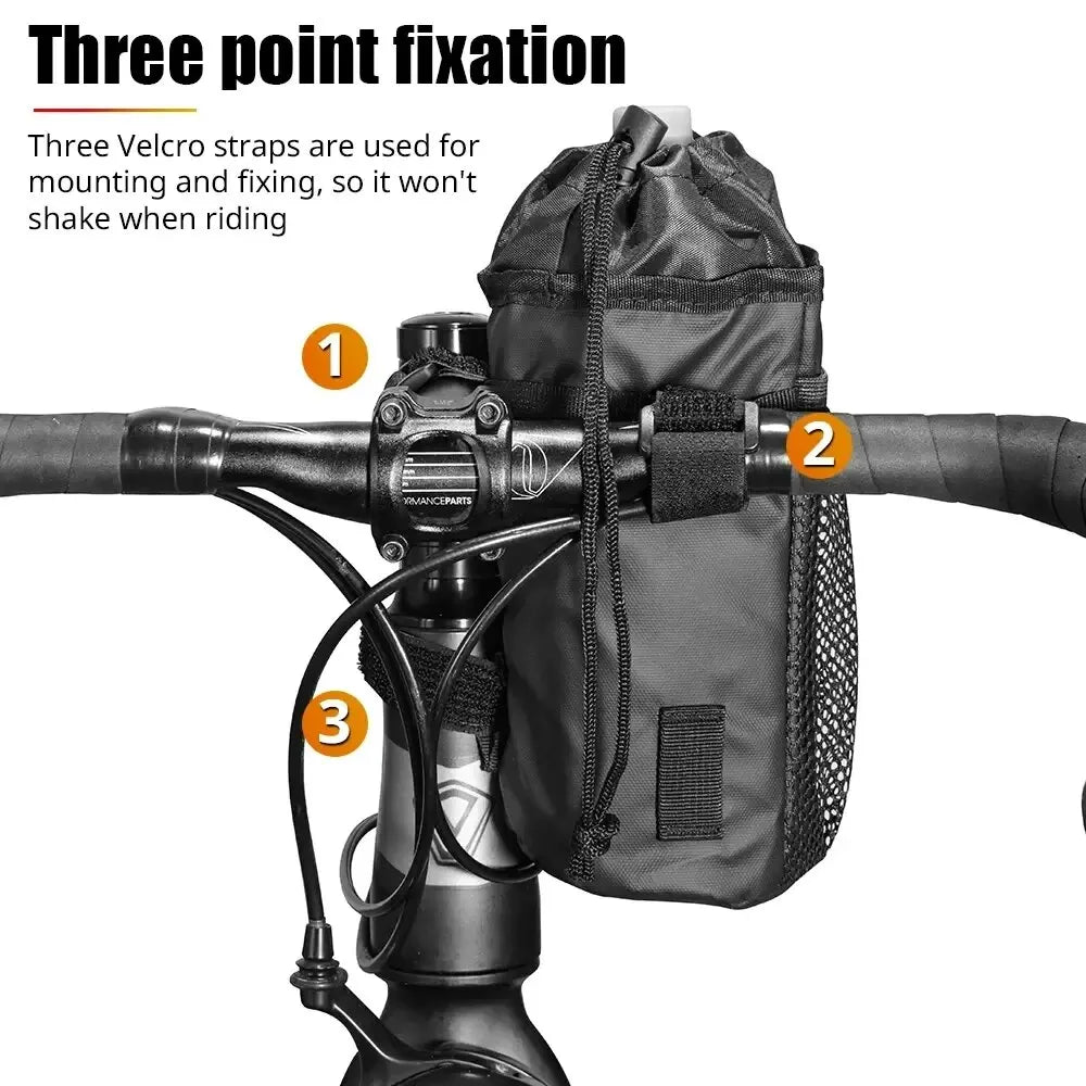 Fahrradflasche Halterung mit Netz-Taschen für Getränke – clever-campen Ansicht 2