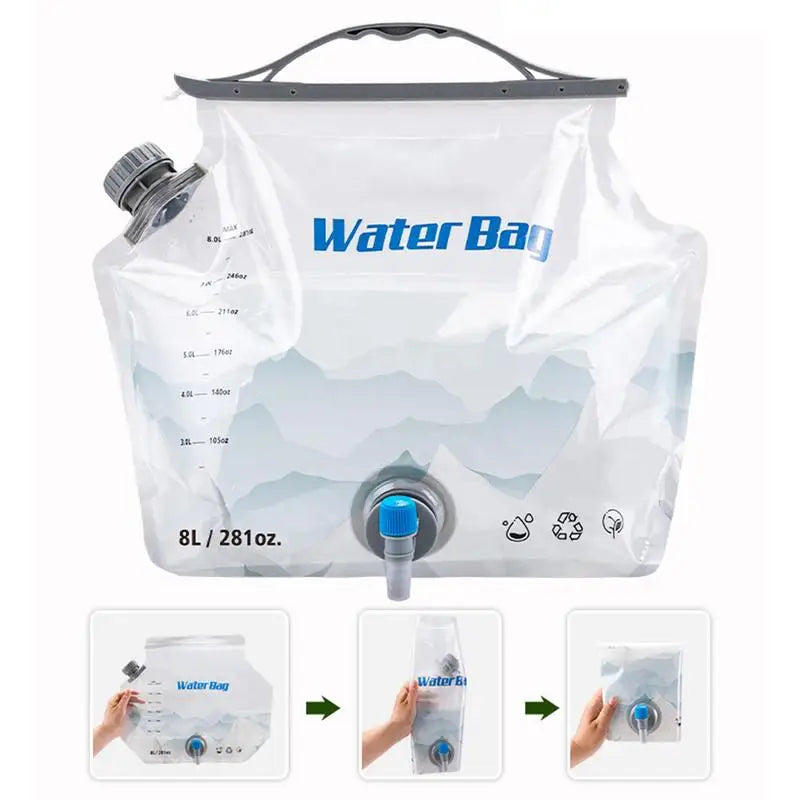 8L Camping Wasserbeutel mit Hahn – Faltbarer Wasserbehälter – clever-campen Ansicht 5