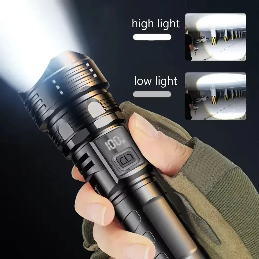 Hochleistungs LED Taschenlampe - USB wiederaufladbar 1000LM – clever-campen Ansicht 2