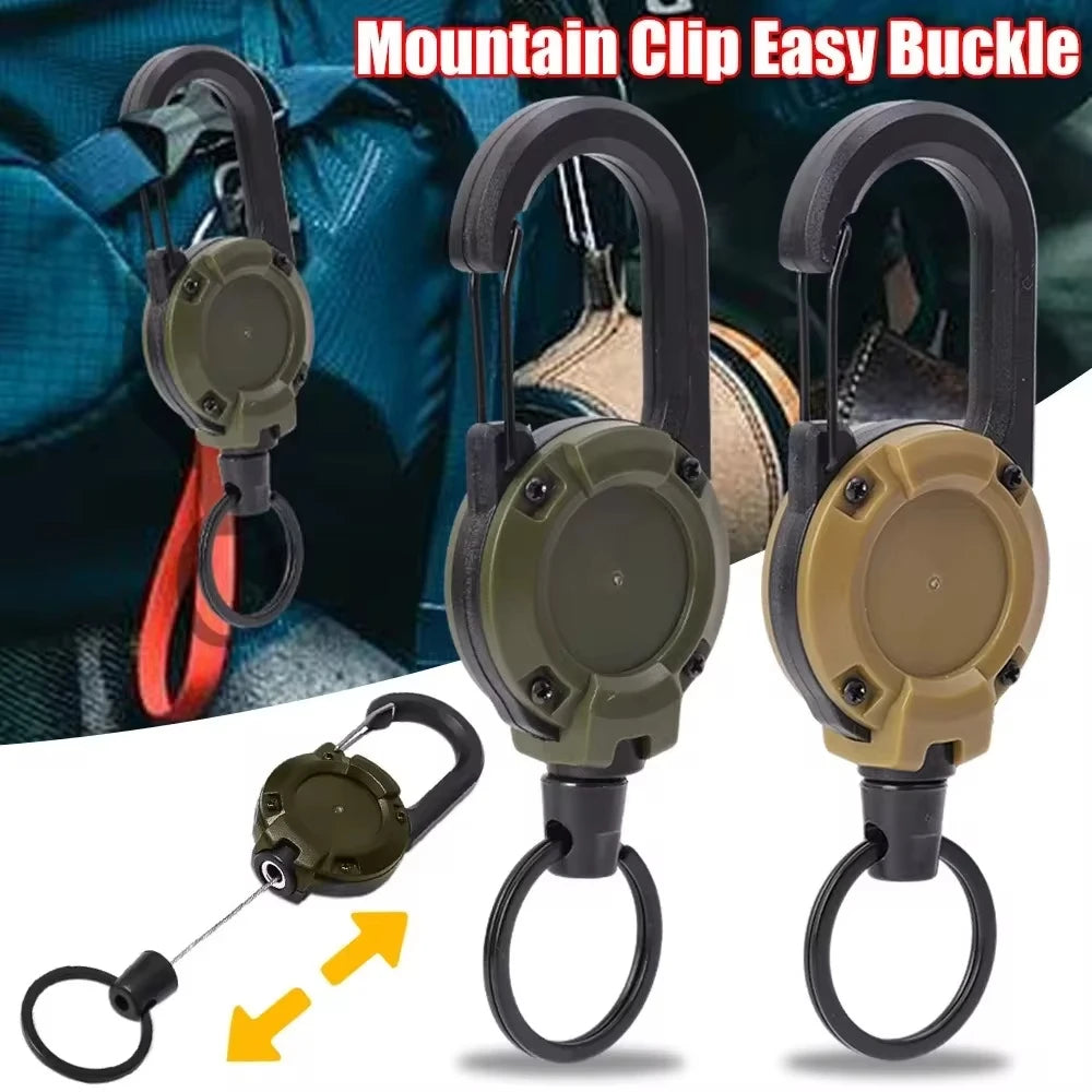 Robuster Retractable Karabiner mit Stahlseil – clever-campen Ansicht 5