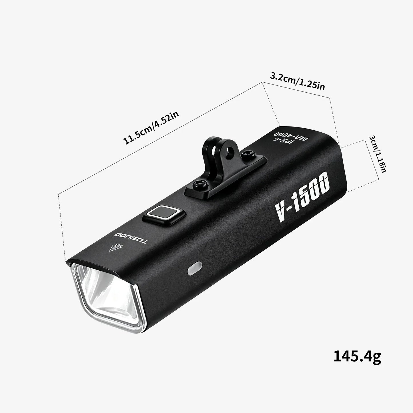 TOSUOD Fahrrad Frontlicht 1500 Lumen USB Wiederaufladbar – clever-campen Ansicht 6