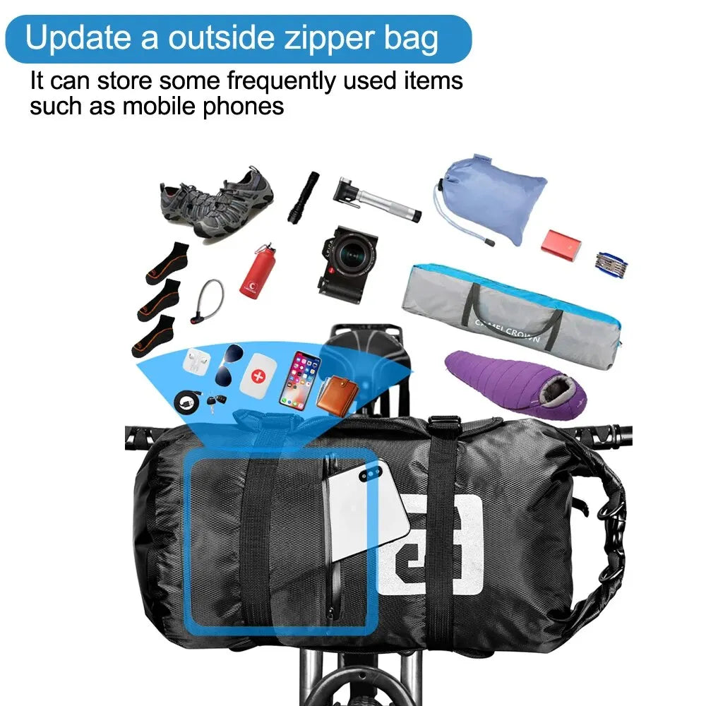 Wasserdichte Fahrradtasche für Lenker & Rahmen – clever-campen Ansicht 5