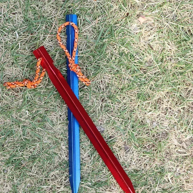 Aluminium Zeltpflöcke 18cm mit reflektierendem Seil – clever-campen Ansicht 3