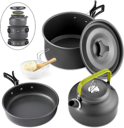 Aluminium Camping Kochgeschirr Set – Leicht und Tragbar – clever-campen Ansicht 2