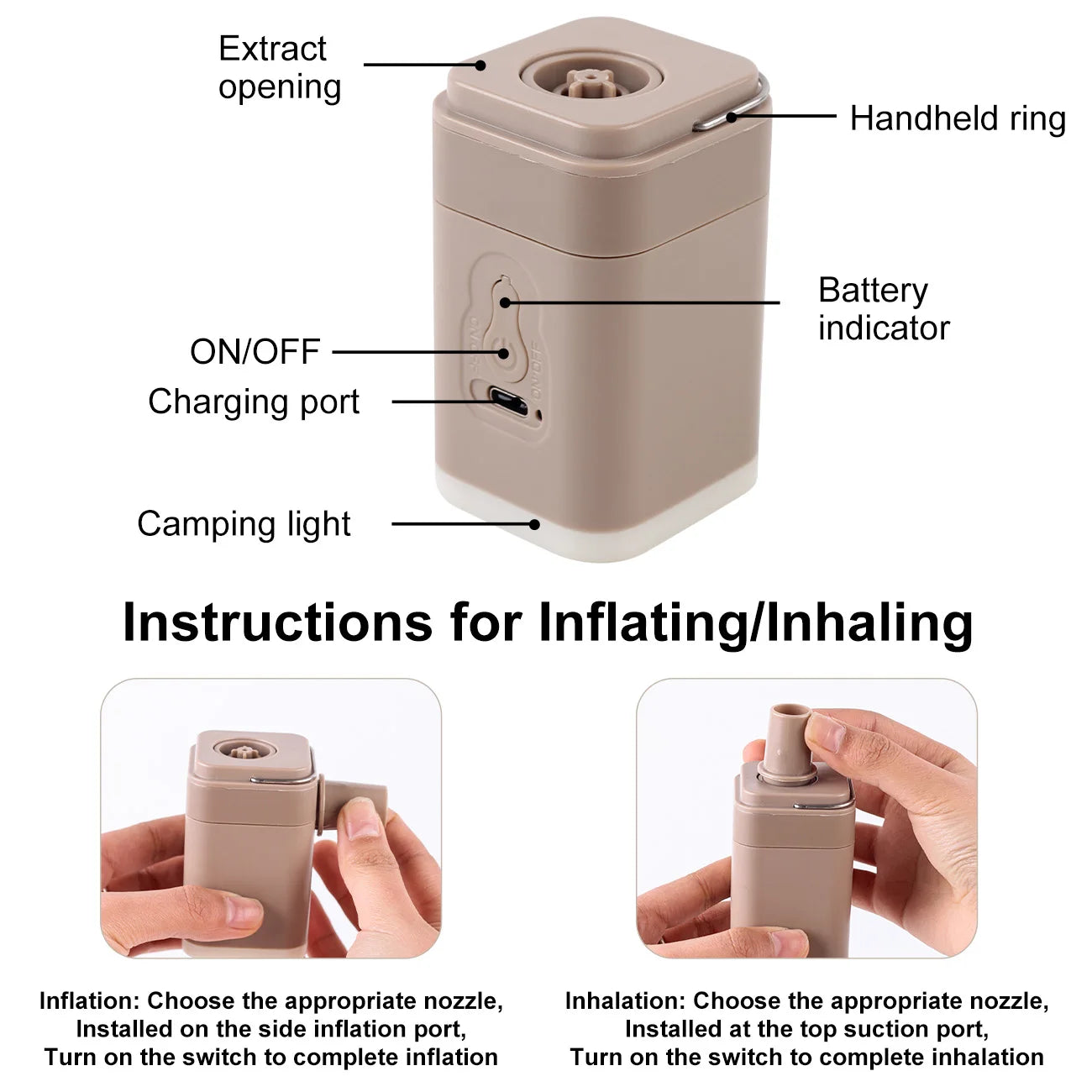 Mini Luftpumpe für Luftmatratzen – Tragbar & Elektrisch – clever-campen Ansicht 5