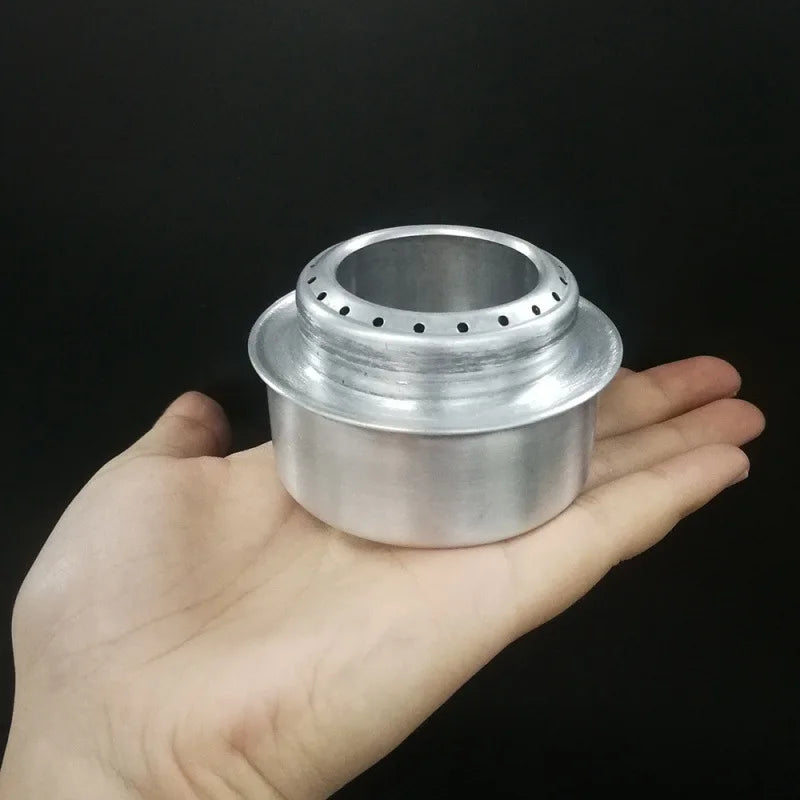 Tragbarer Mini Aluminium-Alkoholkocher mit Deckel – clever-campen Ansicht 2