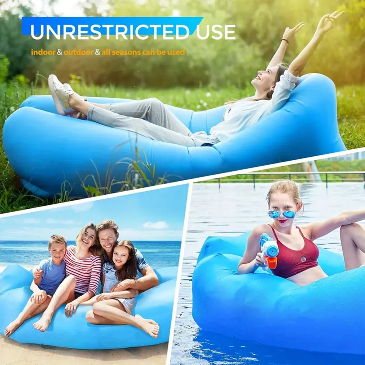 Faltbare Luftmatratze für Schwimmbad und Strand – – clever-campen Ansicht 2