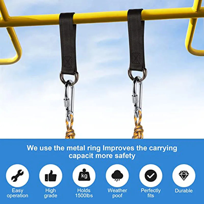 Hängematten Aufhängeset 200kg mit Karabiner und Ringen – clever-campen Ansicht 4
