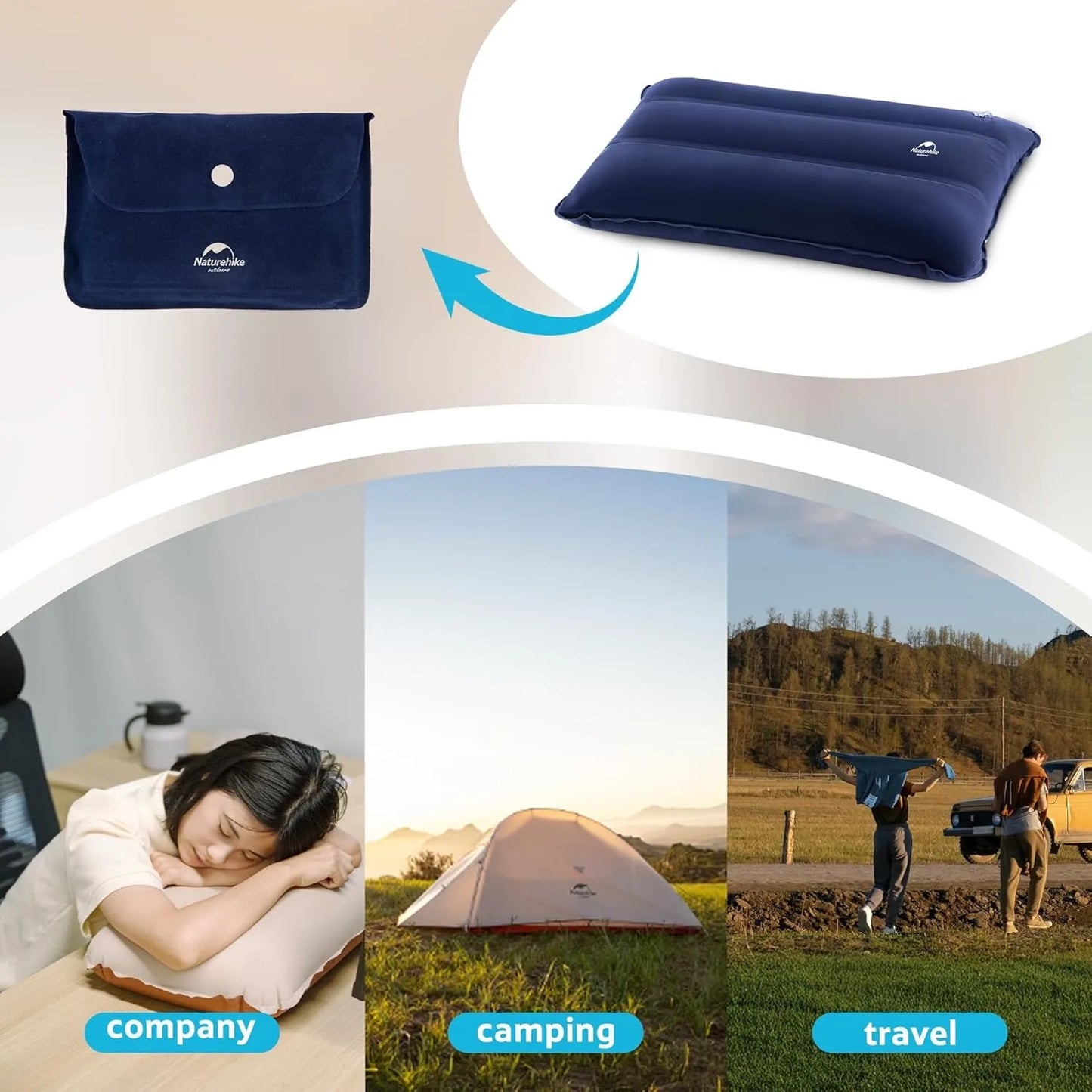Naturehike Camping Kissen ultraleicht aufblasbar – clever-campen Ansicht 3