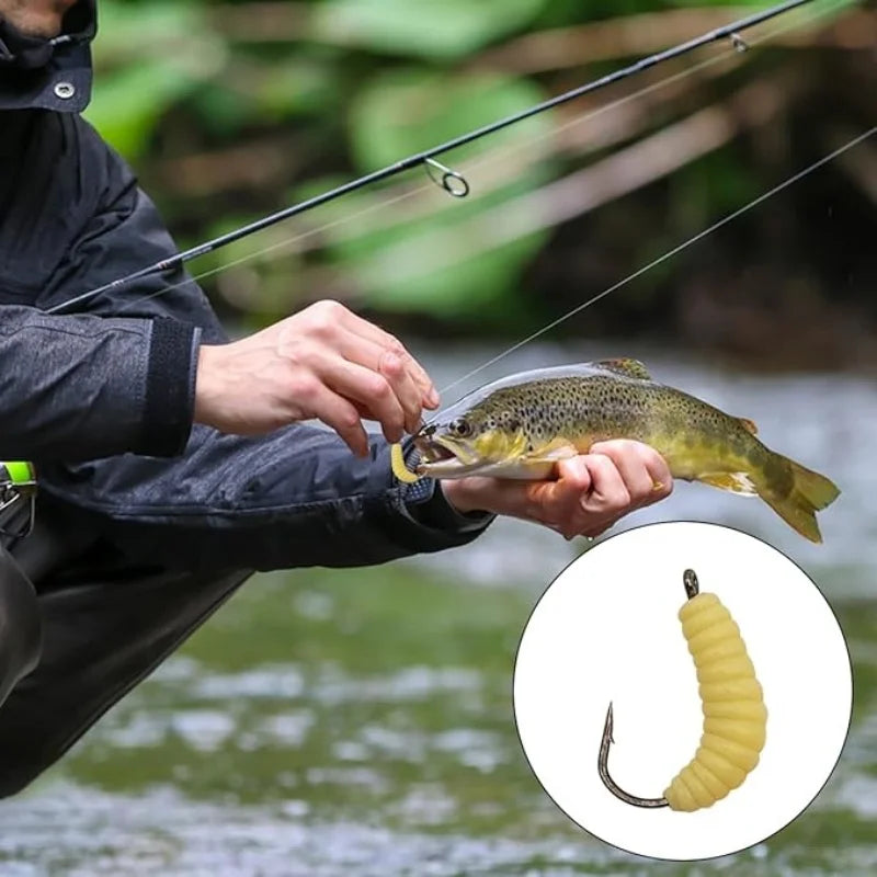 Gummimaden Angelköder Set mit Haken für Süsswasser – clever-campen Ansicht 4