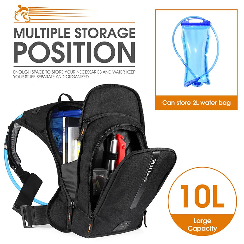WEST BIKING 10L Trinkrucksack mit Wasserblase – clever-campen Ansicht 4