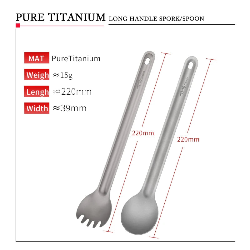 TiTo Titanium Spork mit langem Griff – ultraleicht – clever-campen Ansicht 3