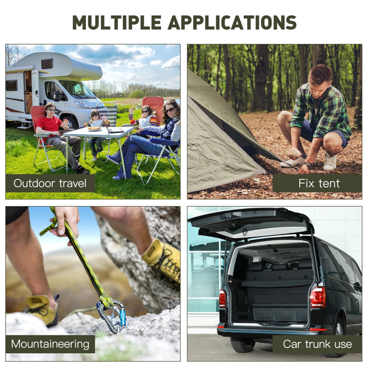 Robuste Bungee Schnur mit Karabinerhaken für Camping – clever-campen Ansicht 6