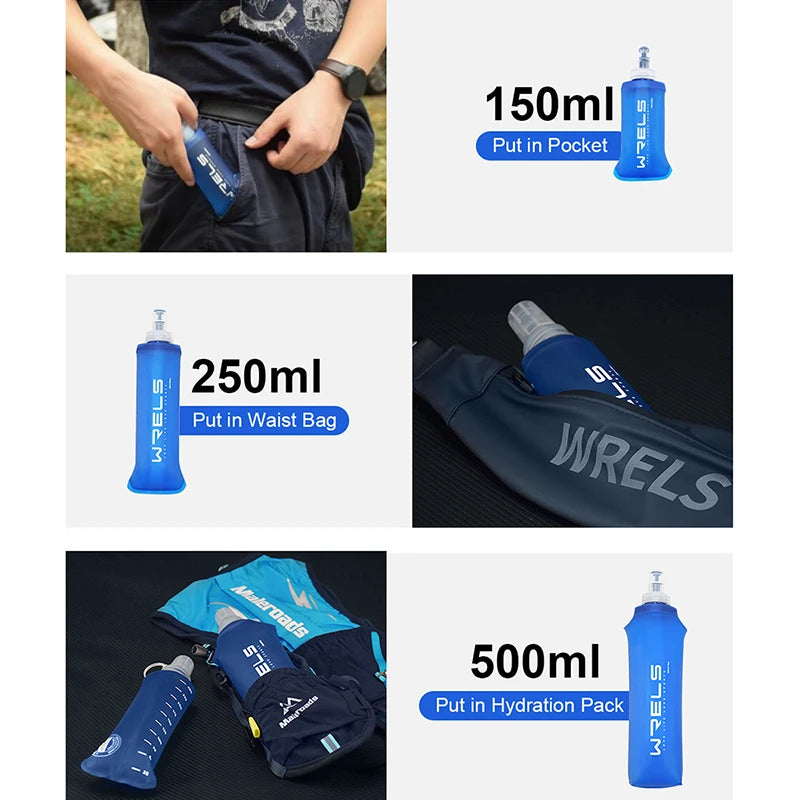 WRELS Faltbare Trinkflasche TPU BPA-frei für Outdoor-Sport – clever-campen Ansicht 4