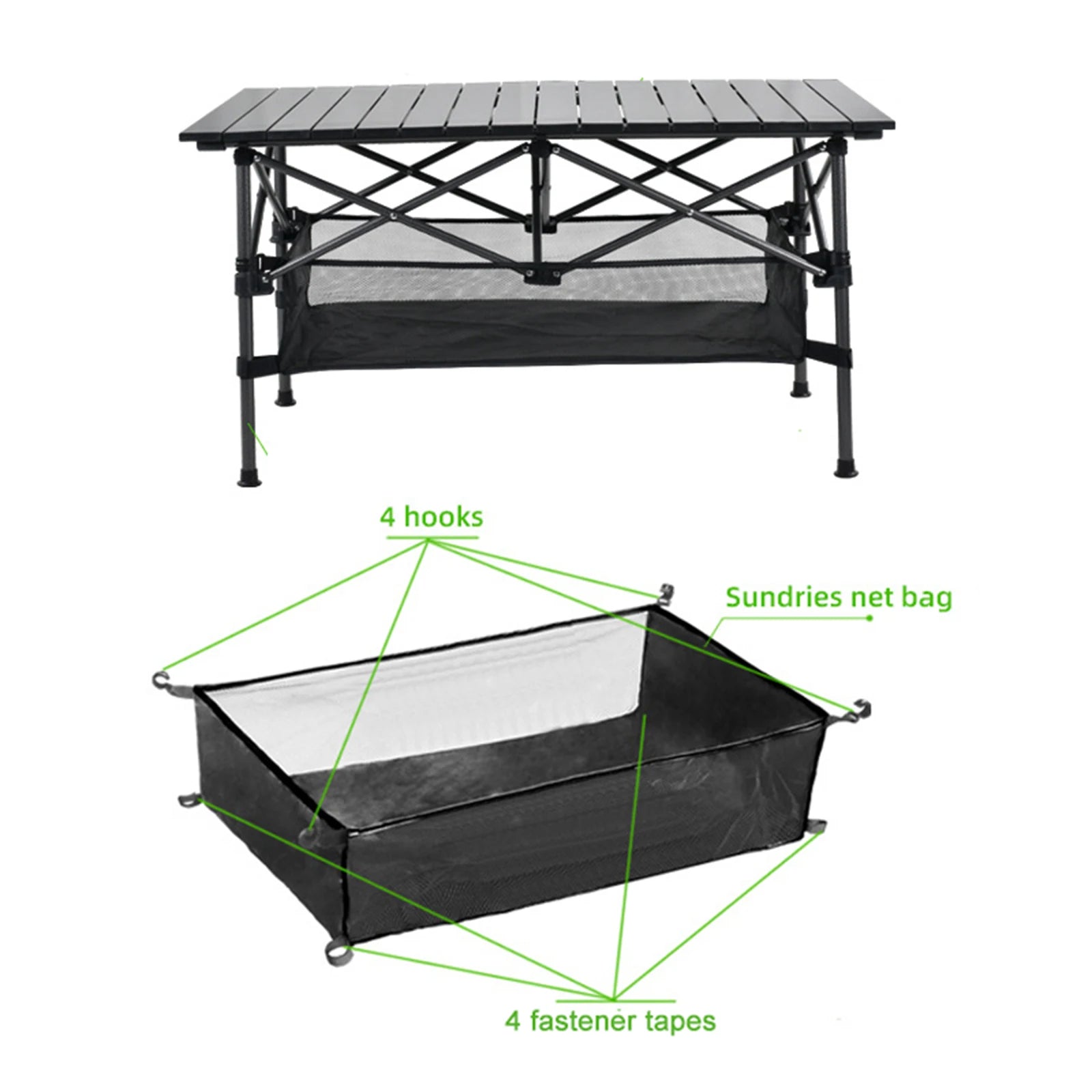 Camping Tisch Netz Organizer Tasche für Untertisch – clever-campen Ansicht 4