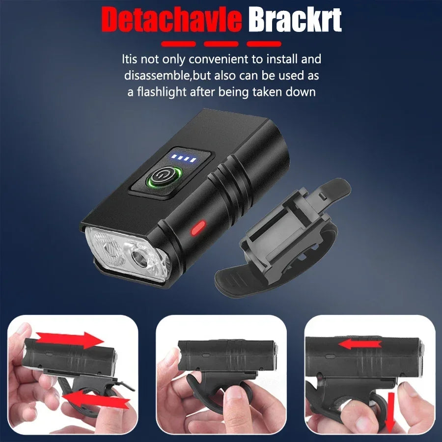 T6 LED Fahrradlicht USB Wiederaufladbar 1000LM – clever-campen Ansicht 3