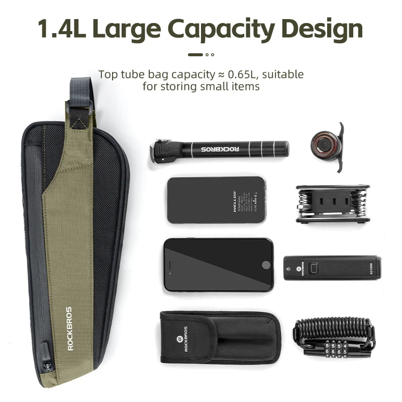ROCKBROS Fahrradrahmen Tasche Nylon für Handy und Werkzeuge – clever-campen Ansicht 2