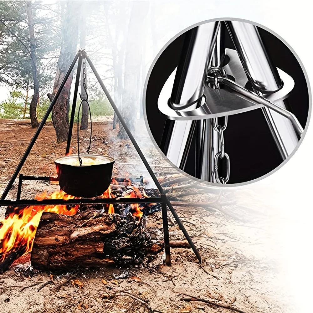 Tragbares Outdoor Grilldreibein aus Edelstahl – clever-campen Ansicht 5