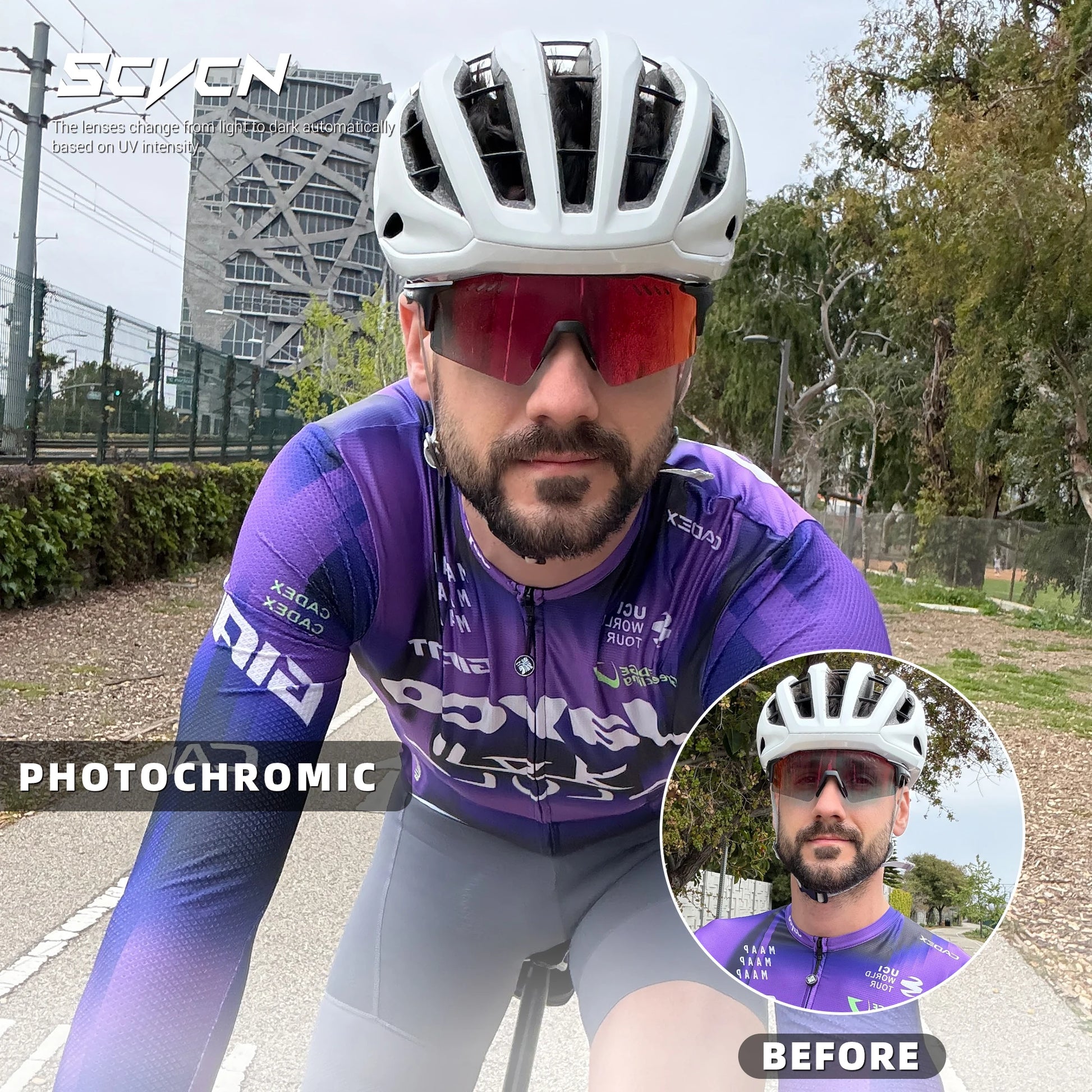 Photochrome Fahrradbrille UV400 für Outdoor-Sport – clever-campen Ansicht 2