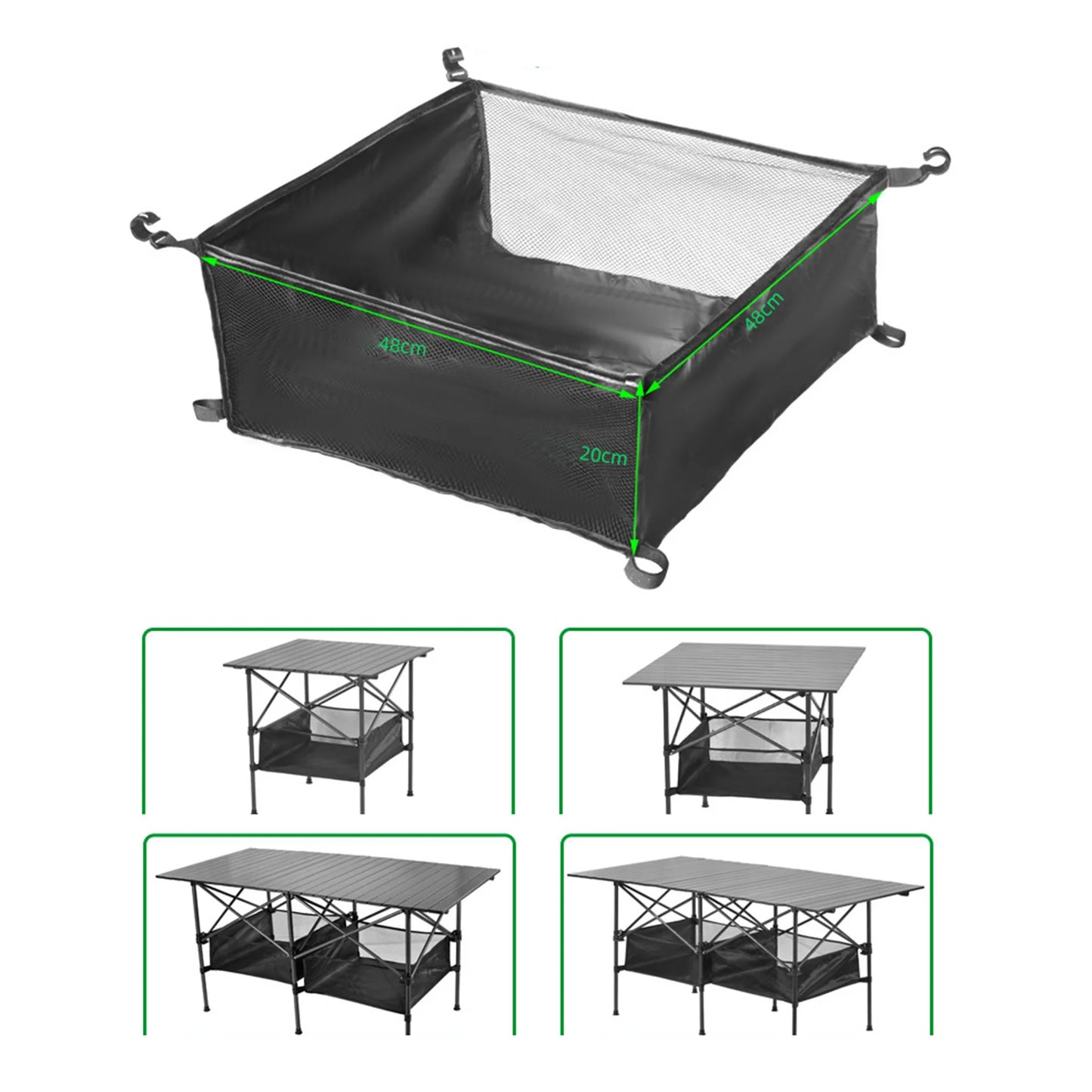 Camping Tisch Netz Organizer Tasche für Untertisch – clever-campen Ansicht 6