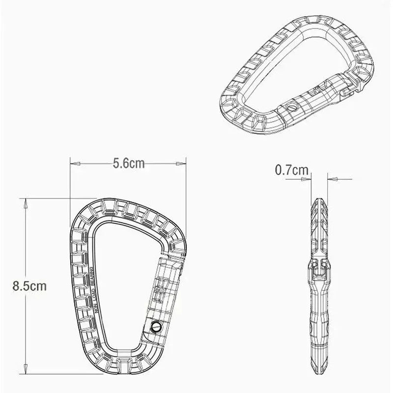 Taktischer Karabiner D-Form Kunststoffhaken für Outdoor – clever-campen Ansicht 6