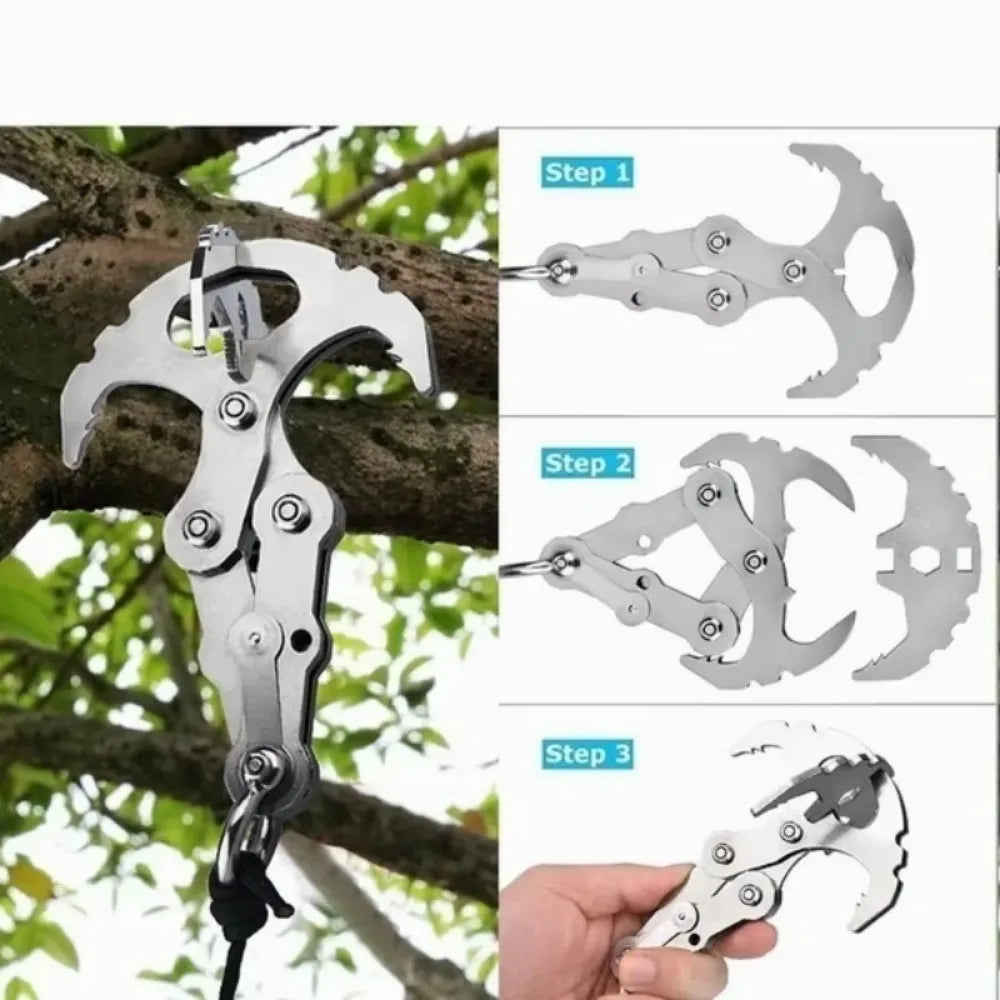 Faltbarer Grappling Haken aus Edelstahl – clever-campen Ansicht 5