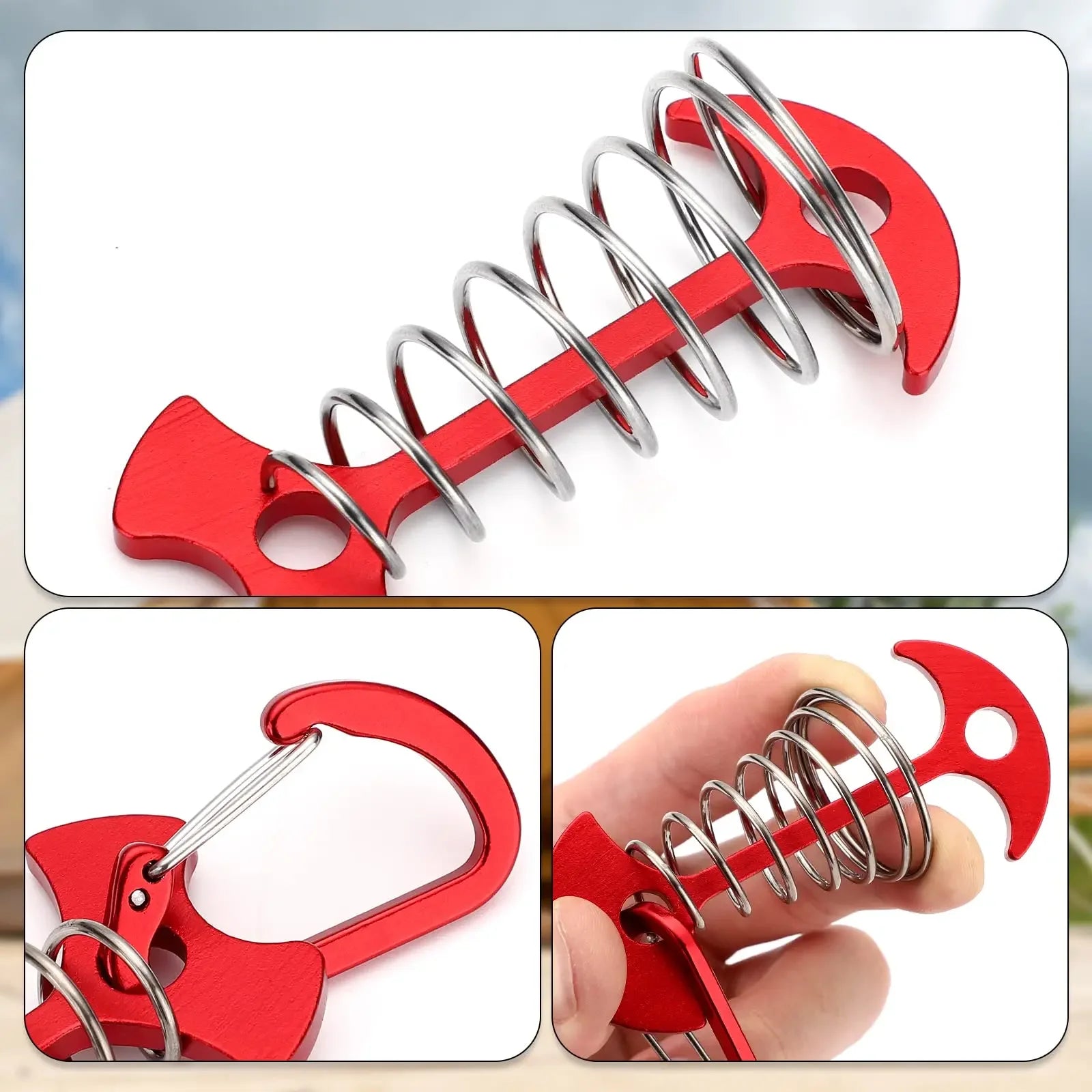 Windfeste Aluminium Deckanker mit Karabinerhaken – clever-campen Ansicht 3