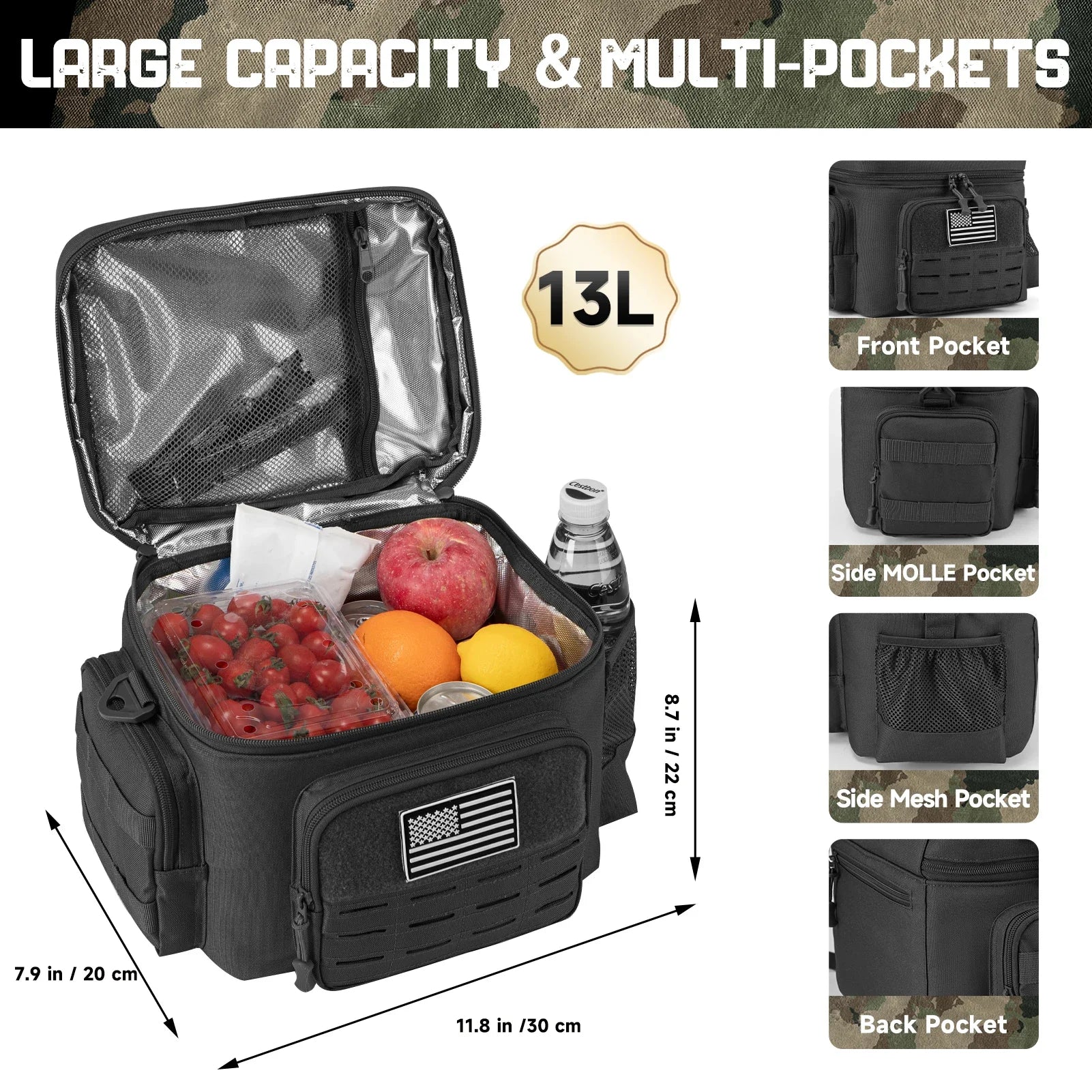 Taktische Kühltasche Isoliert – Robust für Outdoor & Arbeit – clever-campen Ansicht 2