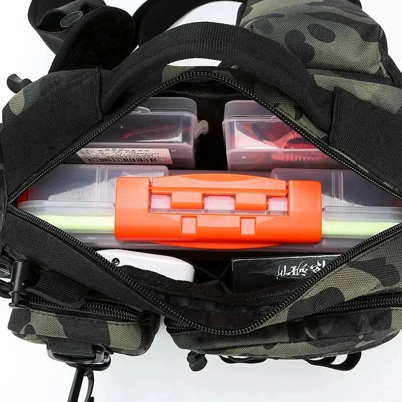 Angler Rucksack mit Köderbox und Rutenhalter – clever-campen Ansicht 4