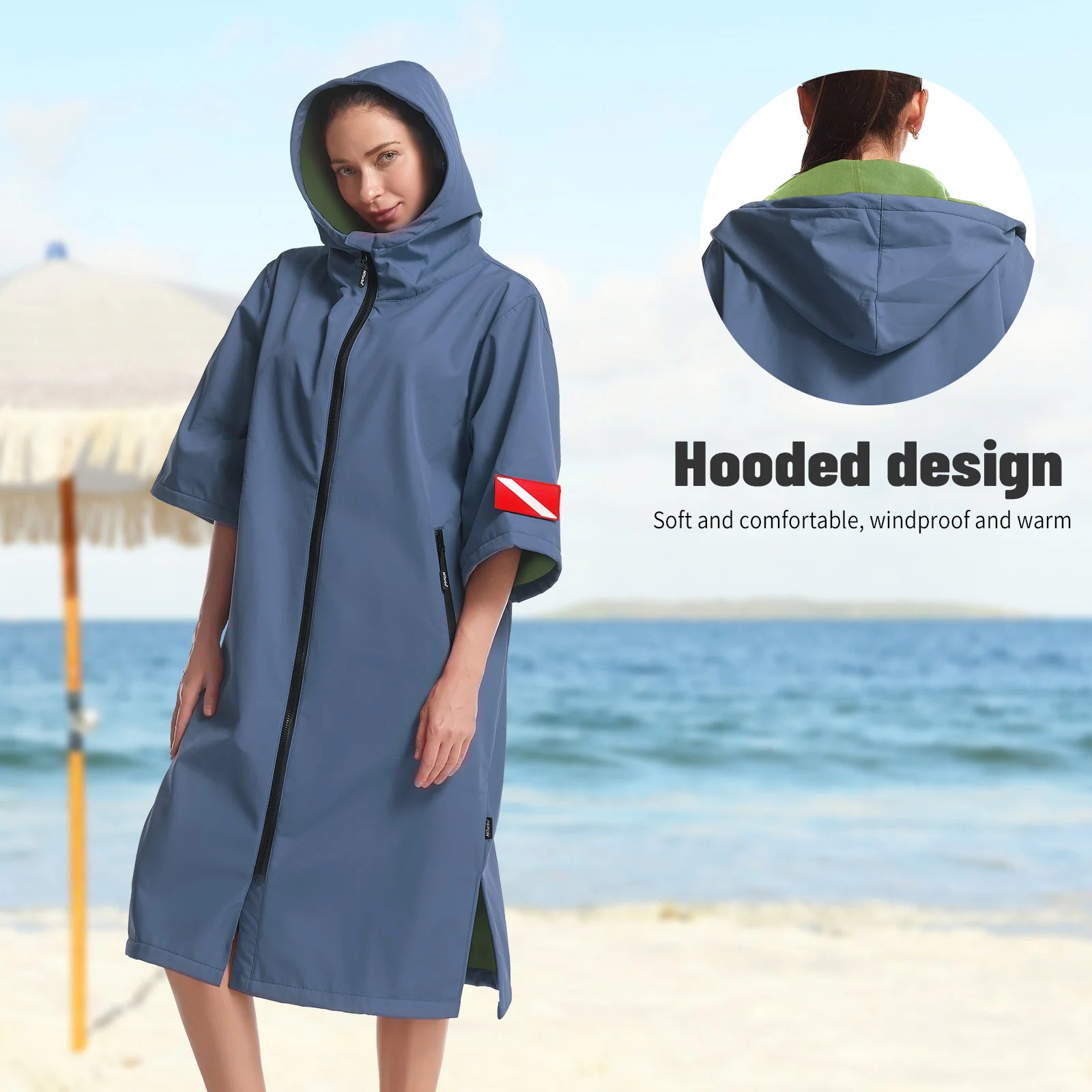 Wasserdichtes und winddichtes Umkleide-Poncho für Outdoor – clever-campen Ansicht 5