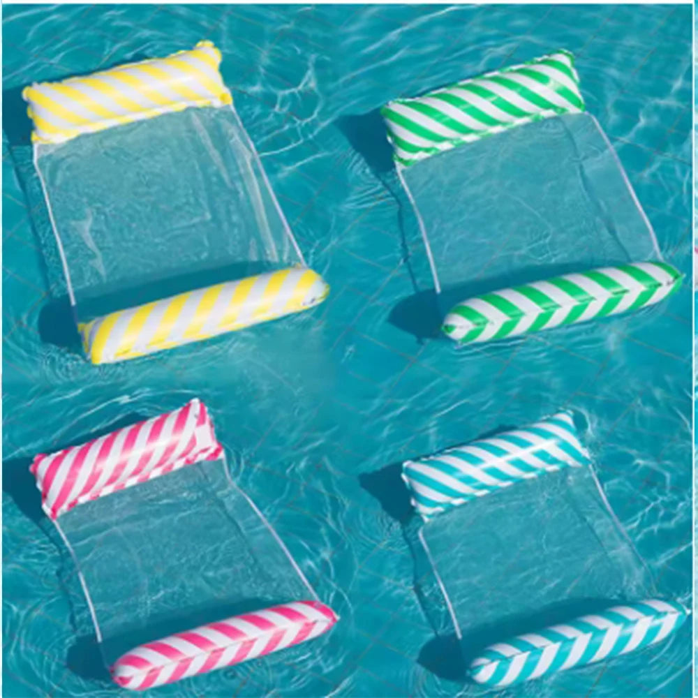 Aufblasbare Wasser-Hängematte gestreift – Faltbar für Pool – clever-campen Ansicht 3