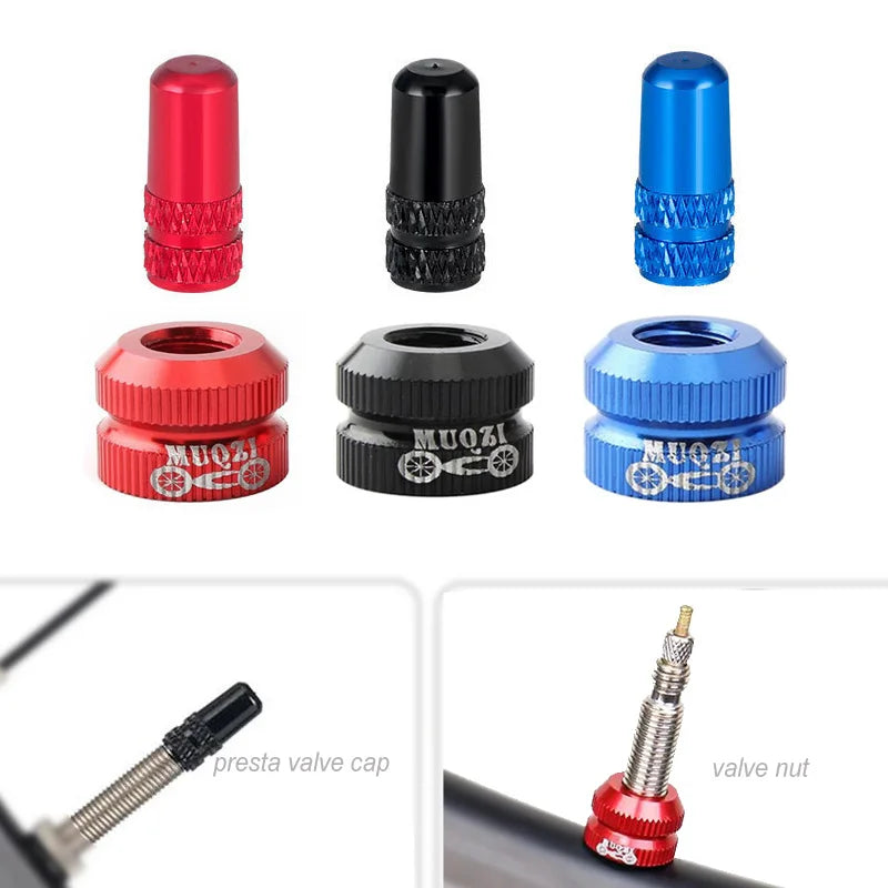 Bicycle Tire Valve Nut Set mit Presta Ventilkappen – clever-campen Ansicht 2