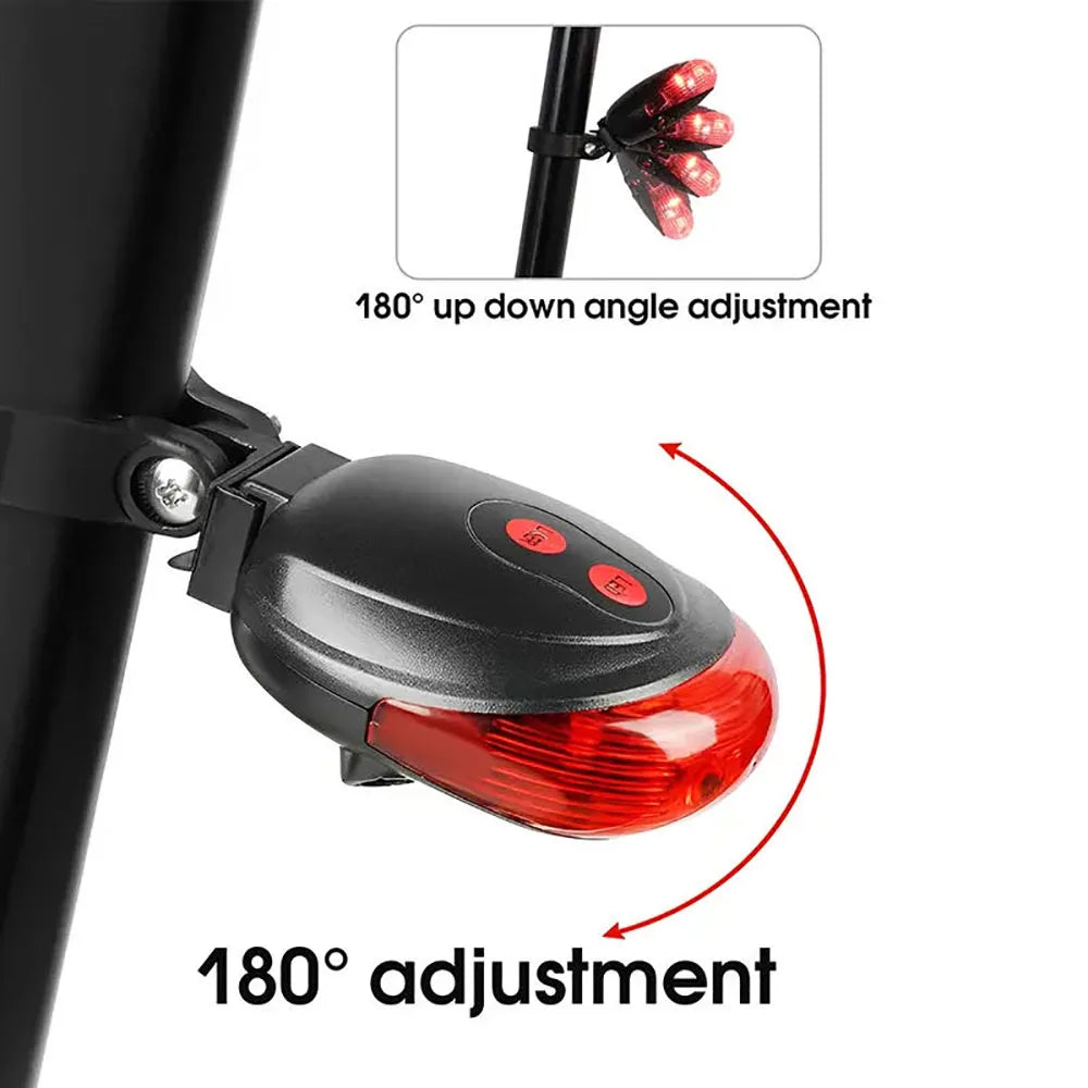 5 LED Fahrrad Rücklicht mit Laser für Sicherheit – clever-campen Ansicht 3
