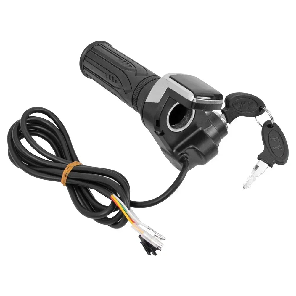 E-Bike Gasgriff mit Schlüssel und Leistungsanzeige – clever-campen Ansicht 2
