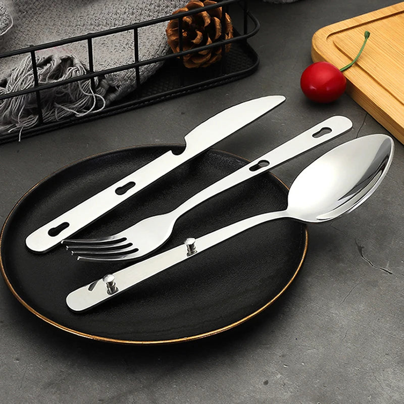 Faltbares Edelstahl Besteck-Set für Camping & Outdoor – clever-campen Ansicht 3