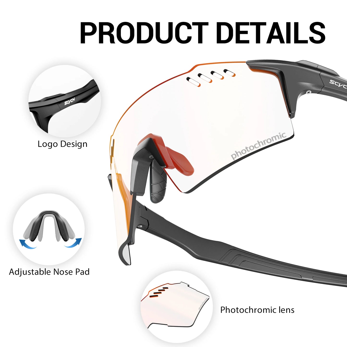 Photochrome Fahrradbrille UV400 für Outdoor-Sport – clever-campen Ansicht 5