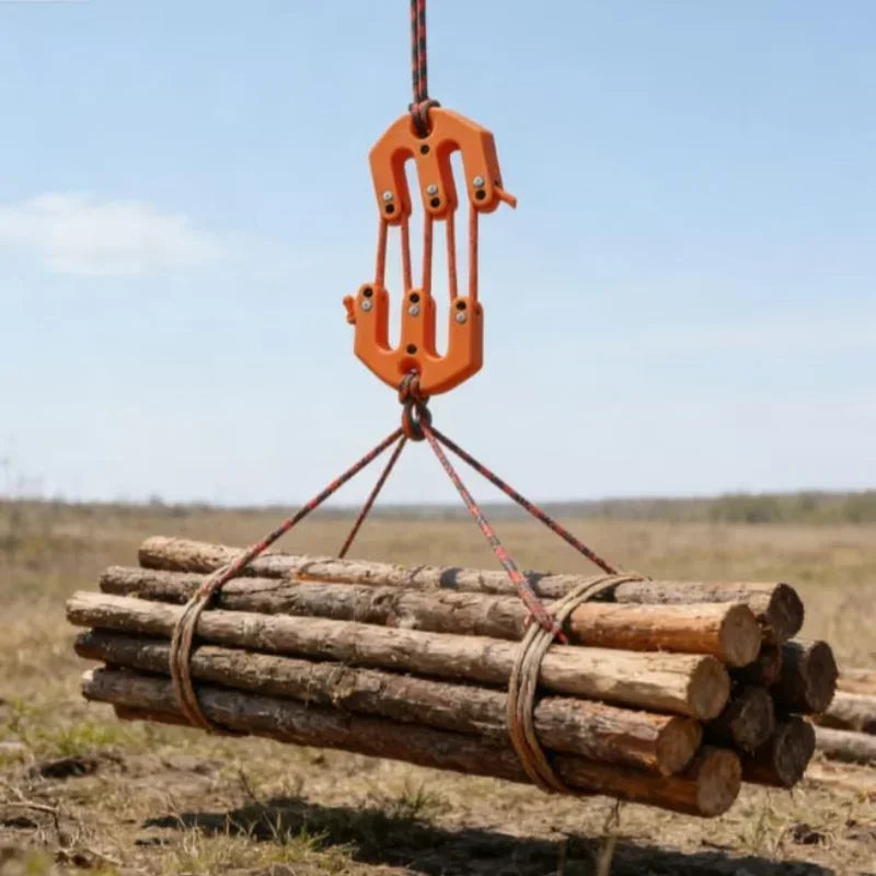 Wetterfester Flaschenzug mit Riemen für Camping und Outdoor – clever-campen Ansicht 5