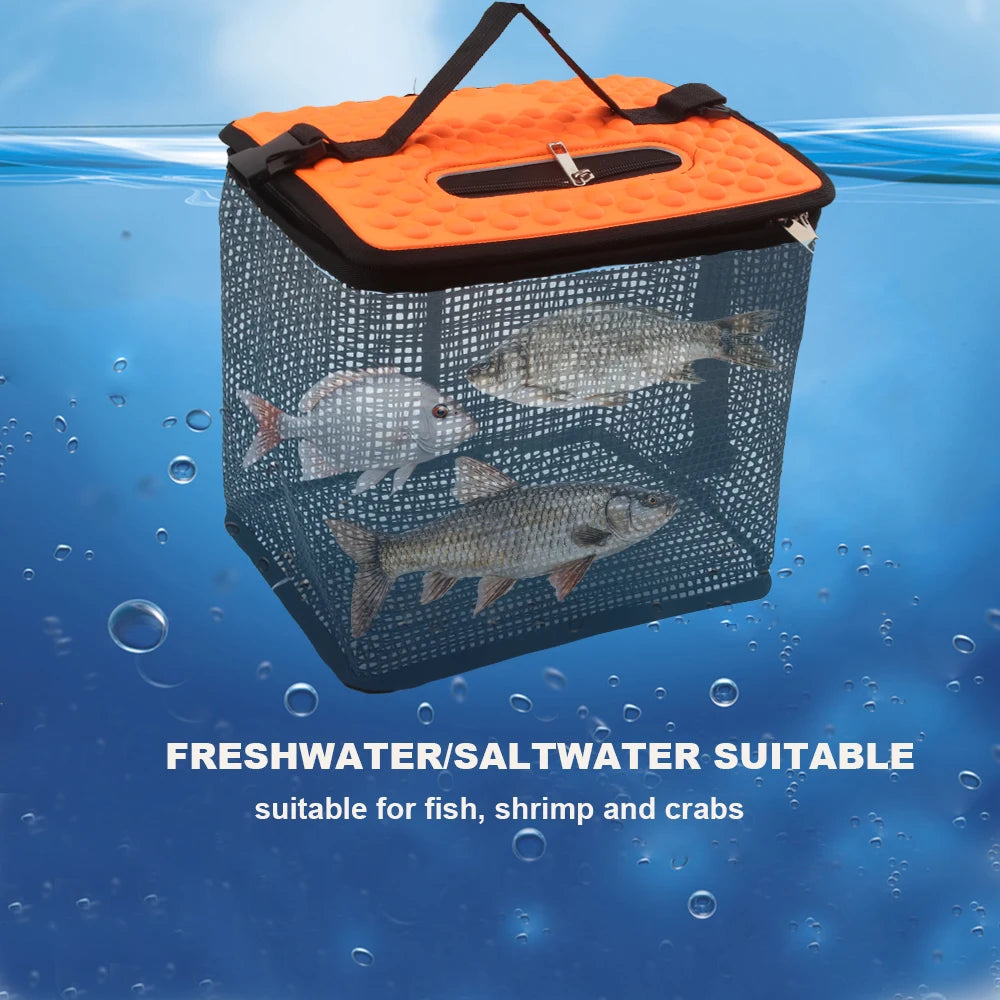 Faltbares Fischernetz mit Rahmen – Angeln – als Netztasche – clever-campen Ansicht 6