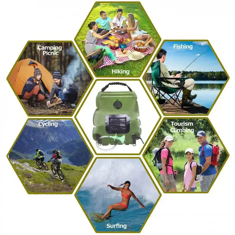20L Solar Duschbeutel für Camping – Tragbar & Faltbar – clever-campen Ansicht 3
