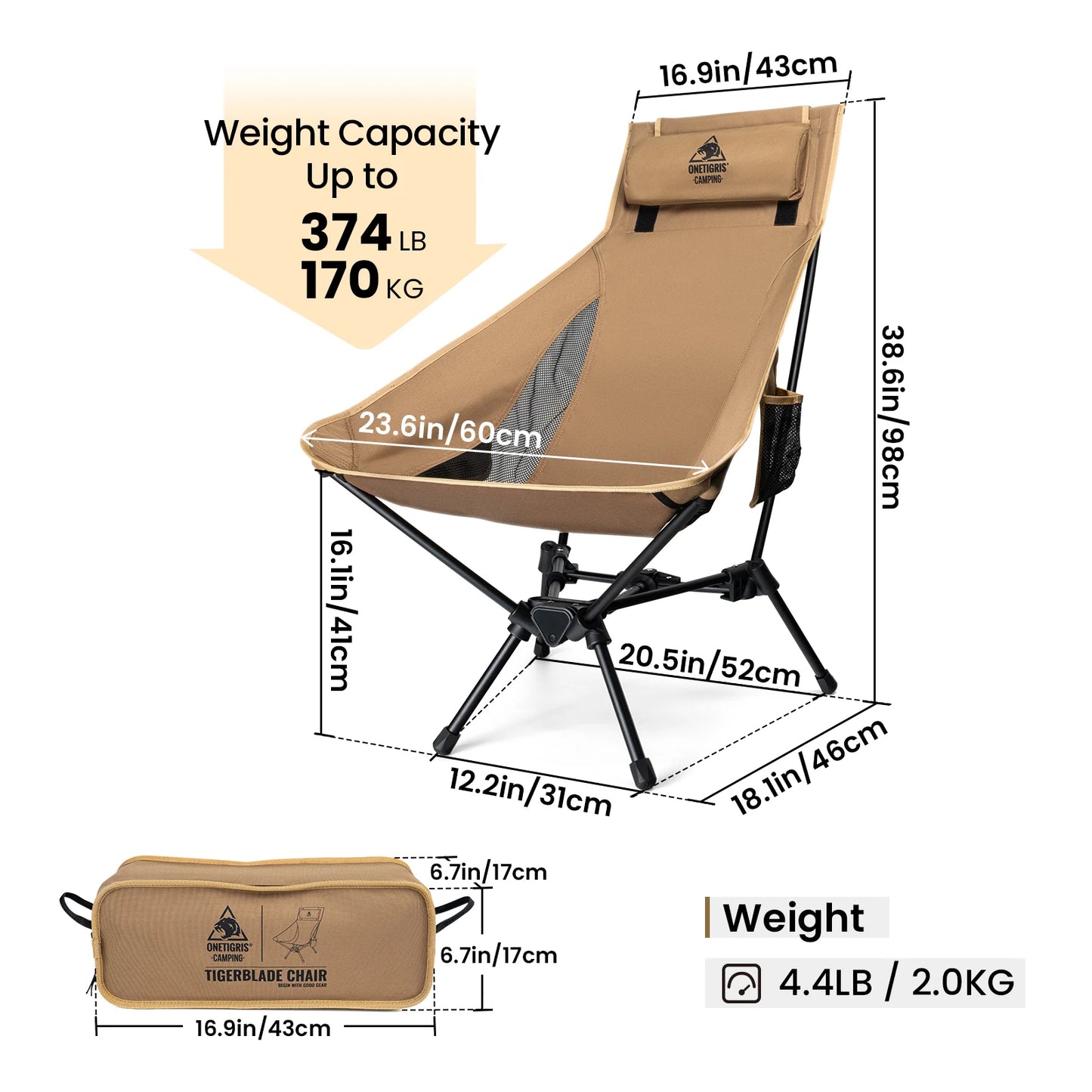 OneTigris Tigerblade Campingstuhl faltbar – clever-campen Ansicht 2