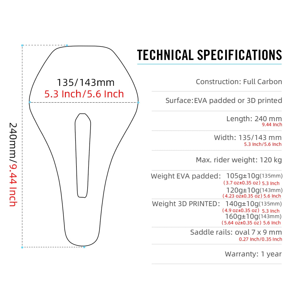 Ultraleichter Carbon Fahrrad-Sattel 135/143mm – clever-campen Ansicht 4