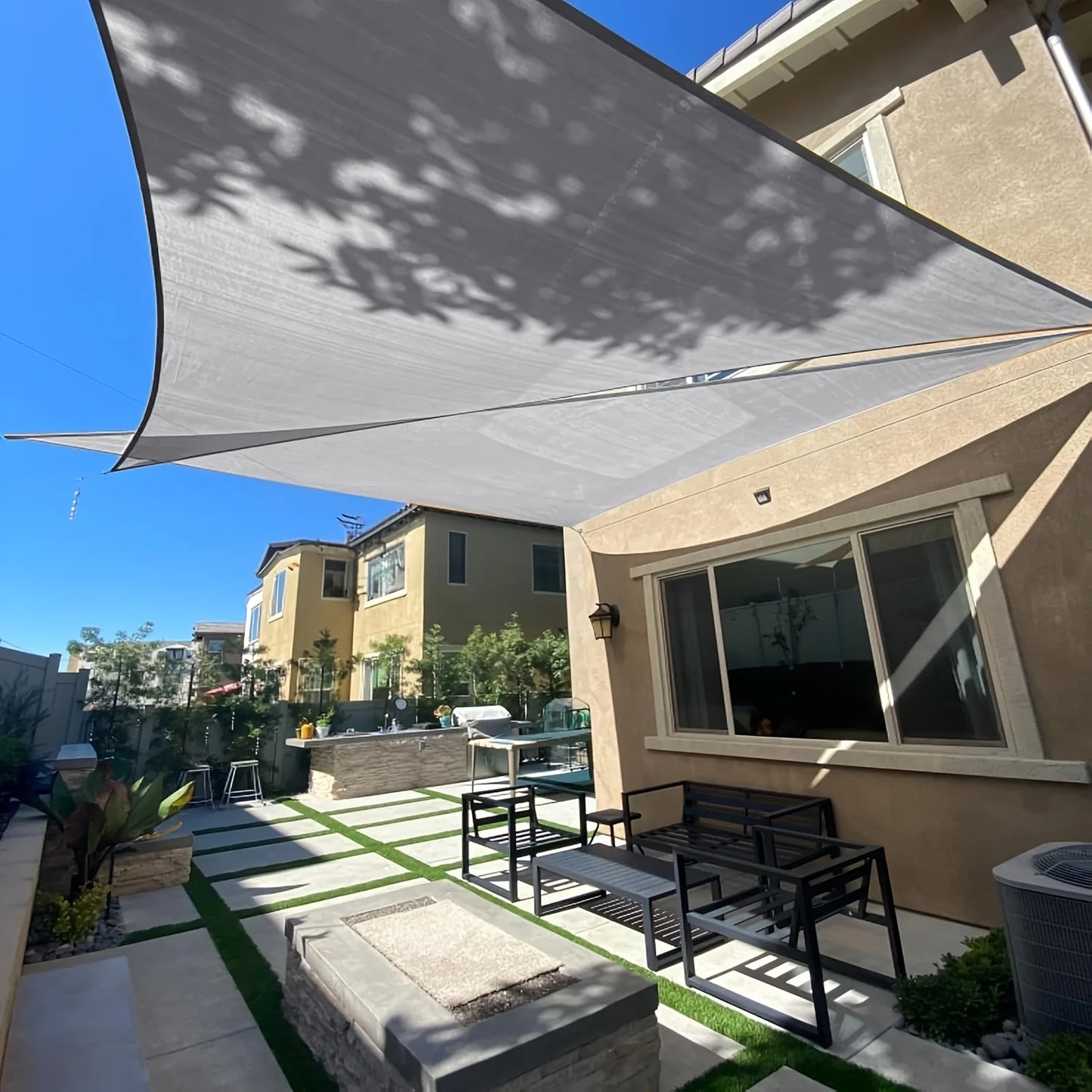 Wasserdichtes Dreieck Sonnensegel für Garten und Terrasse – clever-campen Ansicht 4